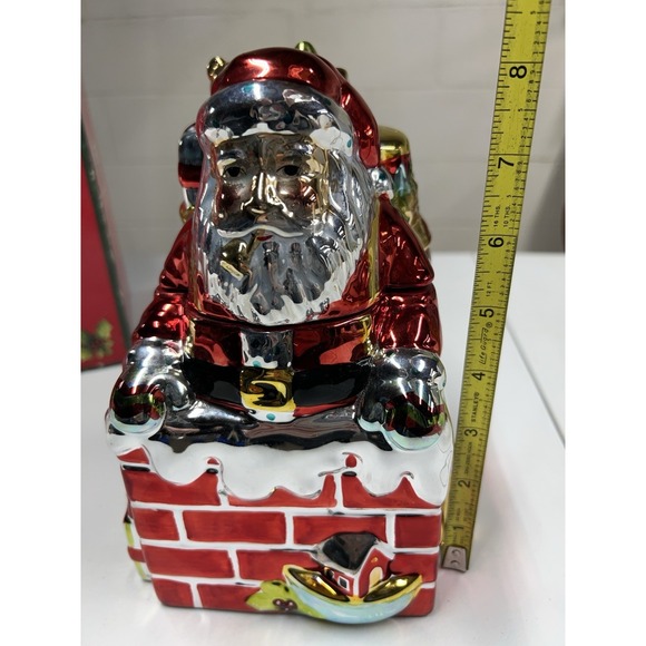 A Christmas Story Santa‎ in Chimney COOKIE JAR Metallic Shiny - Picture 8 of 12